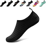 Bofshow Summer Water Barefoot Shoes Quick-Dry Yoga Socks for Men Women Kids Black/Solid 42/43