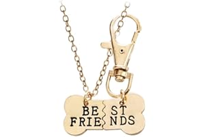 Friendship Gifts for Pet Owner Dog Bone Keychain Necklace Set for Dog Lover Christmas Birthday Gifts Dog Human Jewelry Set