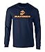 US Marines Two Tone Logo Graphic Long Sleeve Officially Licensed T Shirt Navy Extra Large