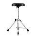 Flexzion Drummer Throne - Padded Drum Stool for Adults & Kids with Adjustable Height - Round Top Drummer Chair Seat with Foldable Tripod & Anti-Slip Rubber Feet for Beginner & Professional Musician