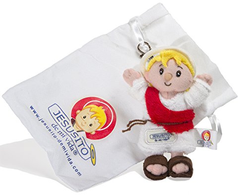 Peluche Jesusito convertible en cojín de cuello 40cm. Regalo llavero Jesusito 10cm. - Imagen 4