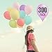 Prextex 300 Pastel Party Balloons 12 Inch 10 Assorted Rainbow Candy Colors - Bulk Pack of Strong Latex Macaron Balloons for Party Decorations, Birthday Parties Supplies or Arch Decor - Helium Quality
