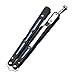 Uxcellmo Folding Tactical Trainer Practice Butterfly Knife G10 Handle Bearings Stone Wash Metal Steel Blunt Dull Blade Unsharpened Tool for Smooth Safety Play (Black with Blue)