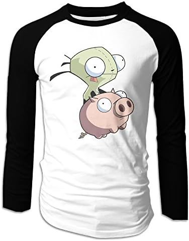 SuperYY Men's Invader Zim With Pig Raglan Baseball T-Shirt