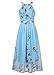 Ruiyige Women's Classy Halter Floral Print Party Evening Maxi Dresses Blue XXL