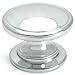 Cosmas 4702CH Polished Chrome Cabinet Hardware Round Knob - 1-1/4" Diameter - Wide Base