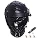Leather Bondage Gimp Mask Hood, Black Full Face Blindfold Breathable Restraint Head Hood, Sex Toys, for Unisex Adults Couples, BDSM/LGBT Fetish Hoodthumb 1
