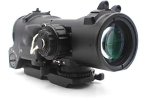 AWETHE 1-4x GEN3 RifleScope Holographic Fixed Dual Field of View Red Illumination Optic Scope Sight with RMR/DOTCER Mini Red Dot Compact Reflex Sight Combo, with QD Quick-Release, Fit for 20mm Picatinny Rail