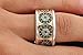 Turkish Handmade Jewelry Evil Eye Emerald Topaz 925 Sterling Silver and Bronze Band Ring Size 6.5
