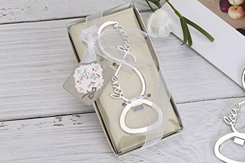 30 pcs Silver Tone Bottle Openers Wedding Favors Decorations, Gift Box, Bow Knot Love Shaped, Party Supplies