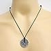Nordic coin amulet Vegvísir Guidepost Compass sign post wayfinder Odin horn triquetra valknut Mjolnir Thor's hammer pewter pendant Necklace Charm Amulet Medallion Talisman (Black (Adjustable) Cord)