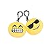 Emoji Plush Pillows Key Chian, SYZ Soft Mini Smile Yellow Face Bedding Pillow Party Supplies Favors for Kids Novelty Graduate Prizes Poop Key Chain Bag Decorations Clip Toy 2 Inches (16 PACK)