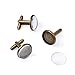 Pandahall 20pcs Brass Men's Cufflinks Cuff Button Cabochons Frame Tray Bezel Cufflink Blanks Setting Tray: 16mm/0.63inch (Antique Bronze & 16mm Cabochon)