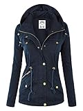 Made By Johnny MBJ WJC643 Womens Pop of Color Parka Jacket XXL Navy