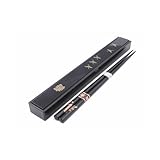 JapanBargain S-3640-J, Japanese Plastic Chopsticks with Travel Carry Case Crane, Black