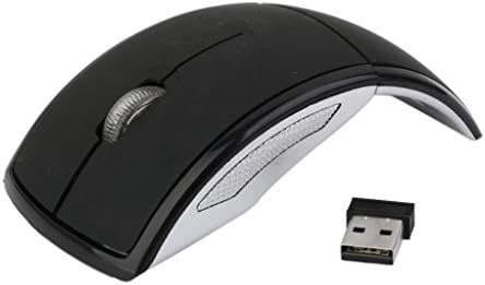Yosenn 2.4Ghz Wireless Foldable Arc Optical Mouse For PC laptop Macbook (Black)