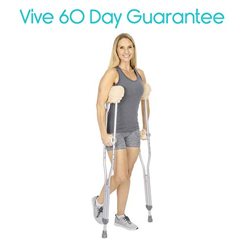 Vive Sheepskin Crutch Pads Padding for Walking Arm Crutches
