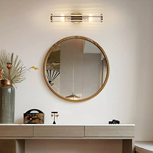 ECOBRT Glass Wall Light Fixture Indoor Brass Bathroom Vanity Lights