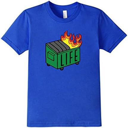 Kids Dumpster Fire Garbage Fire Life T-Shirt 4 Royal Blue