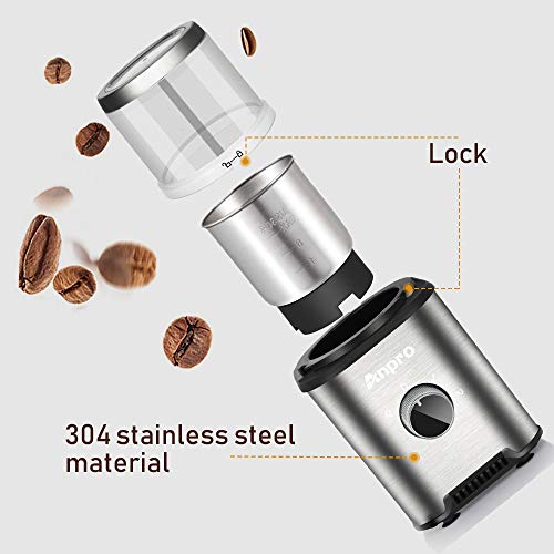 Anpro Coffee Grinder Electric 300W, Automatic Coffee Grinder with 100g