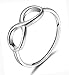 SOMEN TUNGSTEN 925 Sterling Silver Ring Infinity Knot Rings Eternity Wedding Band Size 7