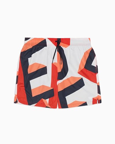 EMPORIO ARMANI Mid Boxer, Costume a Pantaloncino Uomo, Big EA White/Red.Com,