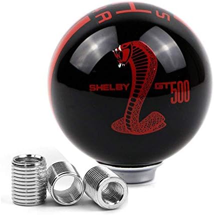 Dreamseek for Ford Mustang Car Gear Shift Knob 5 Speed Cobra Logo Manual Handle Ball (Black & Red): Home Improvement