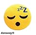Aeroway 35cm Emoji Sleep Emoticon Yellow Round Cushion Pillow Stuffed Plush Soft Toy