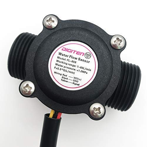 SENSTREE G3/4" Water Flow Sensor with 1.2M(3.9ft) Cable, Food-Grade Hall Effect Sensor Flow Meter Flowmeter Counter 1-60L/min - Arduino, Raspberry Pi, and Reverse Osmosis Filter Compatible