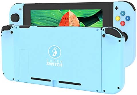 DIY Replacement Shell Case Set for Nintendo Switch, Full Set Buttons Soft Touch Grip Back Plate for Nintendo Switch Console, NS NX Joycon Handheld Controller Housing - Full Set, Light Blue