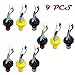 Oopsu 9 PCS Expanding Bottle Stopper，Flip Top Wine Bottle Stopper，Bottle Stopper，Creates Airtight Seal，Wine & Bar，Three colors：Black & Red，Black & White，Yellow & White