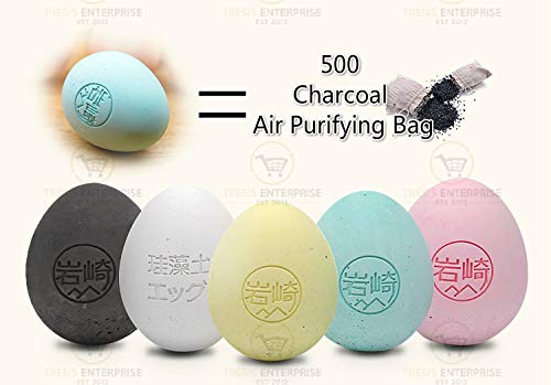 Tresis Pink -Diatomite Egg Shape Odor Removal Moisture Absorption Refrigerator, Shoes Rack, Closet .Air Purifier Reusable Long Lasting Deodorizer Natural Diatomite