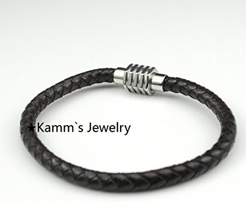 Us-DeSiGn : Magnetic Brown Stainless steel Bracelet Traveler Rope kpop om azora friends ancora pulseiras bijuterias com pingentes Rock KB459