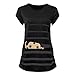 Drindf Tops Woman T-Shirt,Stripe Baby Ruched Side Top, Pregnancy Style Blouse