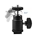 Mini Ball Head Hot Shoe Mount Adapter 360-degree Rotation with 1/4