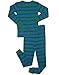 Leveret Striped 2 Piece Pajama Set 100% Cotton (13-14 Years, Blue & Green)