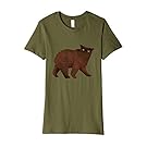 Womens Owlbear design, geometric pattern Medium Olive
