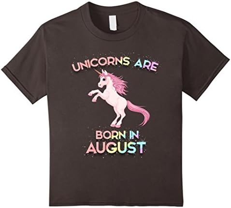 Kids Unicorns Are Born In August T-Shirt 10 Asphalt
