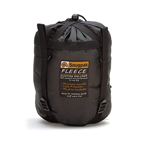 Snugpak Fleece Sleeping Bag Liner with Full Length Side Zipper, Polyester Fleece, Warm Thermal Insulation, Black - Thumbnail 3