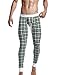 SEOBEAN Low Rise Mens Underwear Pants Long John Grid Cotton 2272