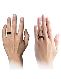 Chroma Color Collection Anillo de boda de carburo de tungsteno, 0.315 in, para hombres y mujeres, verde, rojo, fucsia, cobre, turquesa, azul, morado, negro, cúpula, negro cepillado, pulido