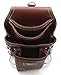 LEATHER GOLD Heavy Duty Tool Pouch | Carpenters Tool Pouch 3350, Brown, Oil-Tanned, 10 Pockets, 2 Hammer Holders, Reinforced Seams