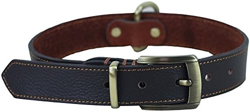 CHEDE Luxury Real Leather Dog Collar- Handmade For Large Dog Breeds With The Finest Genuine Leather-Best Quality Collar That Is Stylish ,Soft Strong And Comfortable-Brown Dog Collar