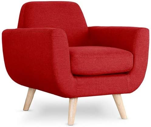 Fauteuil Scandinave Danube Tissu Rouge Amazonfr Cuisine