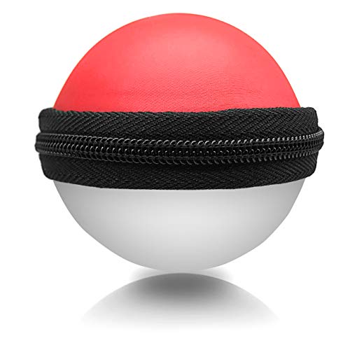 Portable Carrying Case for Nintendo Switch Pokemon Ball Plus Controller, 2in1 Accessory Bag for Pokemon Lets Go Pikachu Eevee Game for Nintendo Switch Carrying Case+Silicone Cover (White Red)