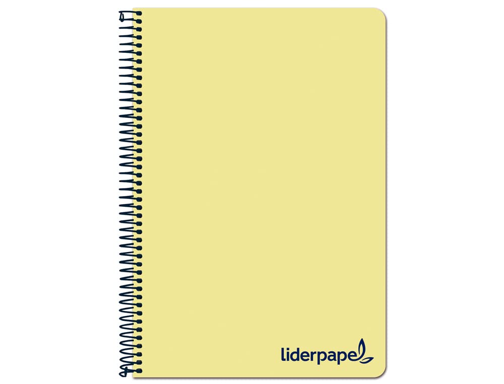 Liderpapel Spiral notebook a4 micro wonder plastic cover 120h 90g box 5mm 5 band4 drills yellow color