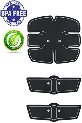 SPORTMAO Gel Pad Abs Stimulator Muscle Trainer Muscle Toning Equipment Abdominal Toning Belt EMS ABS Toner Fitness Equipment For Abdomen/Arm/Leg Training Slimming Body Pad Abdominal Muscle Exerciser