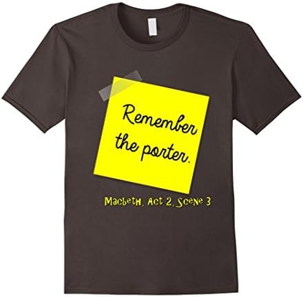 Men's Shakespeare Macbeth Porter Quote Novelty Tee Shirt Gift Large Asphalt