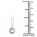 Orchid Jewelry Checkerboard Natural Blue Topaz 925 Sterling Silver Dangle Earrings, Genuine Gemstones, December Birthstone, Handcrafted, for Girls and Women's (7 Mm Cushion, 3.00 Cttw)