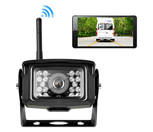 ZEROXCLUB Wireless Phone Backup Camera for Truck RV Camper Trailer WiFi App IP69 Waterproof Rear View Camera, Work on iPhone iPad Android and More Smertphone (WIFI01)